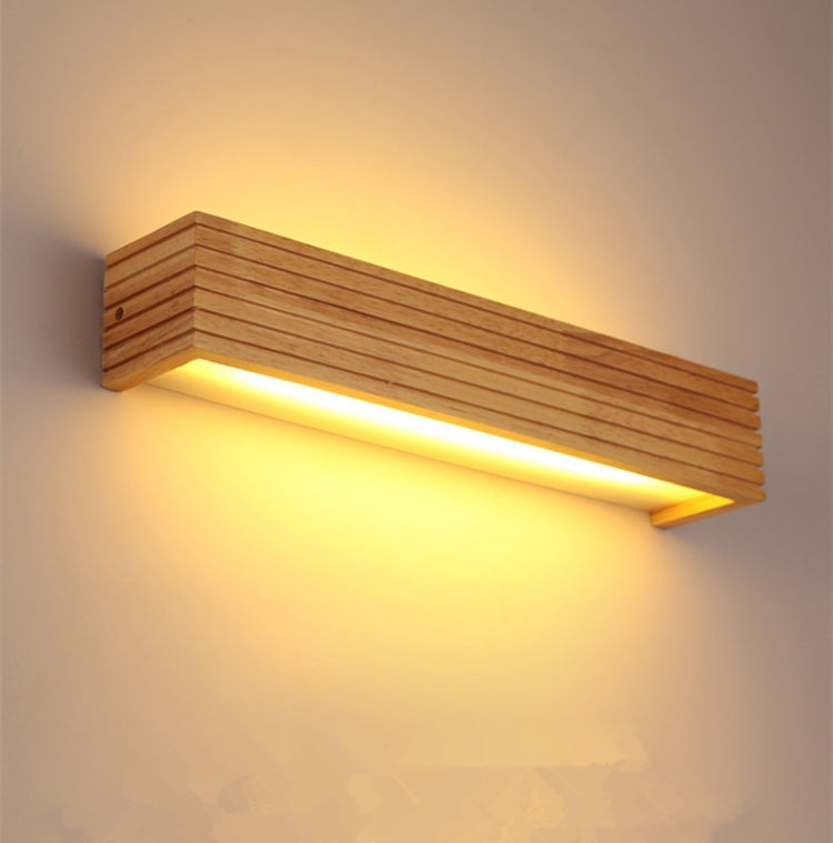45cm LED Solid Wood Wall Lamp Bedroom Bedside Lamp Corridor Wall Lamp(Warm Light)