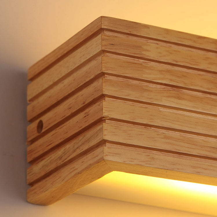 45cm LED Solid Wood Wall Lamp Bedroom Bedside Lamp Corridor Wall Lamp(White Light)
