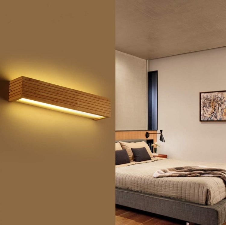 45cm LED Solid Wood Wall Lamp Bedroom Bedside Lamp Corridor Wall Lamp(Warm Light)