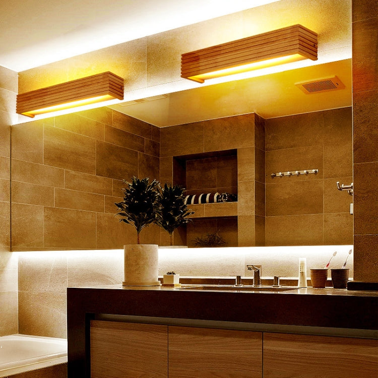 45cm LED Solid Wood Wall Lamp Bedroom Bedside Lamp Corridor Wall Lamp(Warm Light)