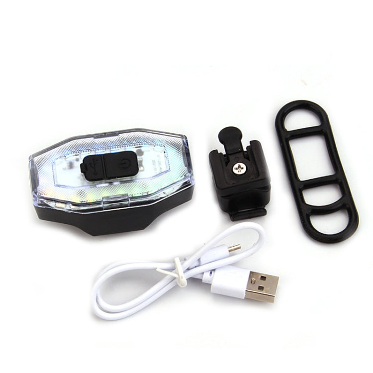 BF-913 Rechargeable 60 Lumen Colorful Light Bicycle Bike Tail Light Helmet Warning Light