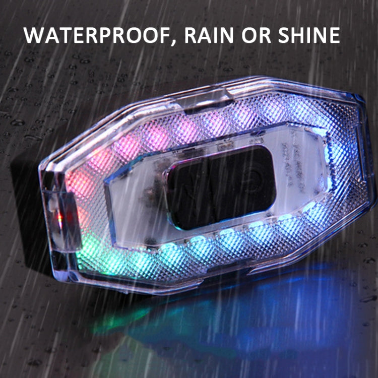 BF-913 Rechargeable 60 Lumen Colorful Light Bicycle Bike Tail Light Helmet Warning Light