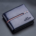 BULL CAPTAIN 0200 Large-capacity First-layer Cowhide Multi-card Slot Wallet RFID Anti-theft Card Holder(Blue)