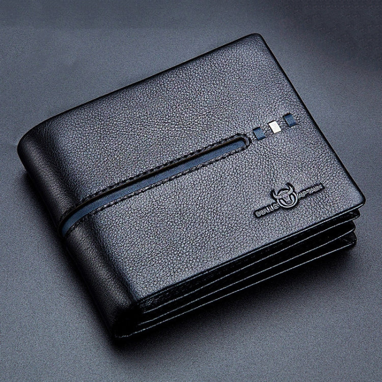 BULL CAPTAIN 0200 Large-capacity First-layer Cowhide Multi-card Slot Wallet RFID Anti-theft Card Holder(Black)