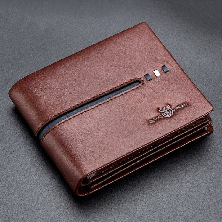 BULL CAPTAIN 0200 Large-capacity First-layer Cowhide Multi-card Slot Wallet RFID Anti-theft Card Holder(Coffee)