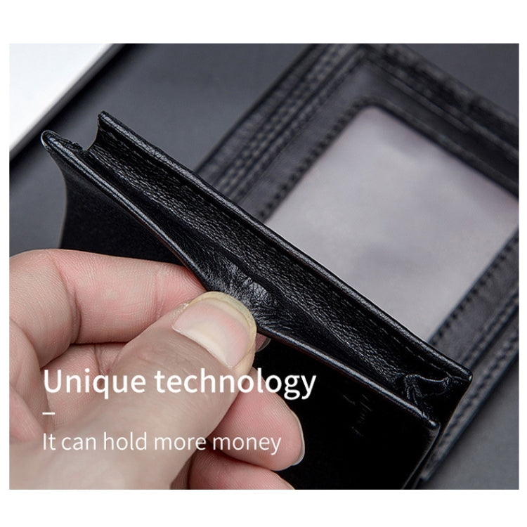 BULL CAPTAIN 0200 Large-capacity First-layer Cowhide Multi-card Slot Wallet RFID Anti-theft Card Holder(Coffee)