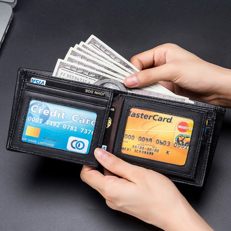 BULL CAPTAIN 0200 Large-capacity First-layer Cowhide Multi-card Slot Wallet RFID Anti-theft Card Holder(Coffee)