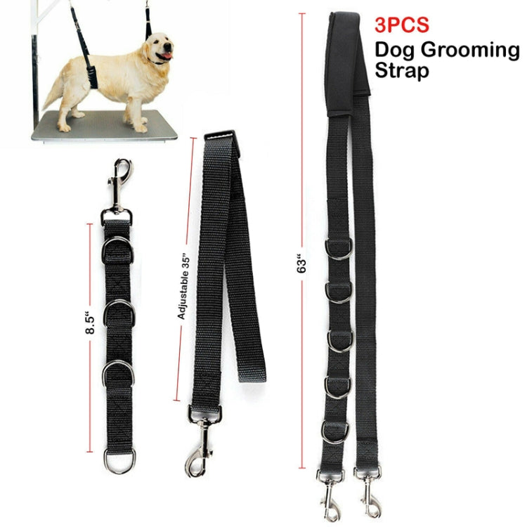 3pcs /Set Pet Bathing Beauty Table Fixed Lanyard Dog Tow Rope(Black)