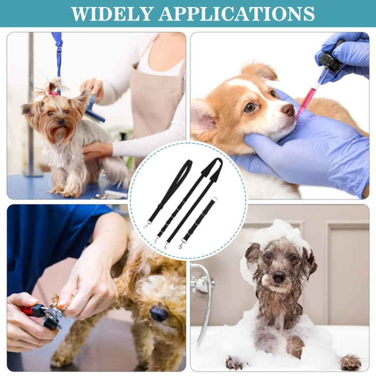 3pcs /Set Pet Bathing Beauty Table Fixed Lanyard Dog Tow Rope(Black)