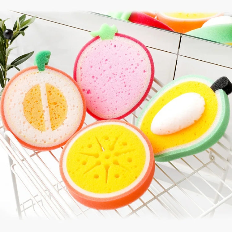 Fruit Model Thickened Sponge Dishcloth Rag Dish Towel, Style: Cantaloupe