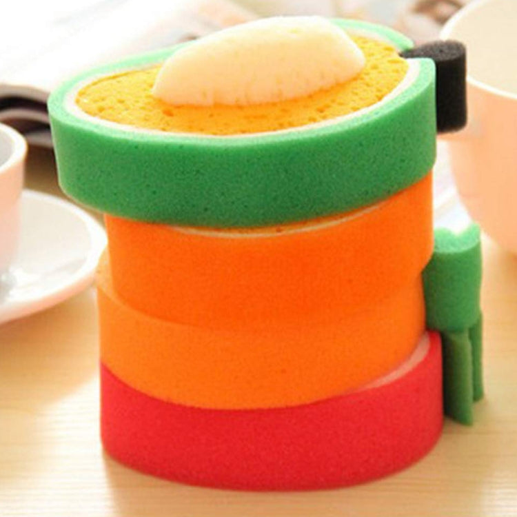 Fruit Model Thickened Sponge Dishcloth Rag Dish Towel, Style: Orange