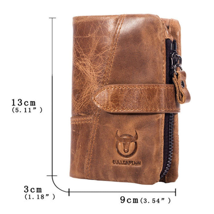BULL CAPTAIN 01 RFID Anti-theft Multifunctional Cowhide Vertical Detachable Men Wallet(Coffee)