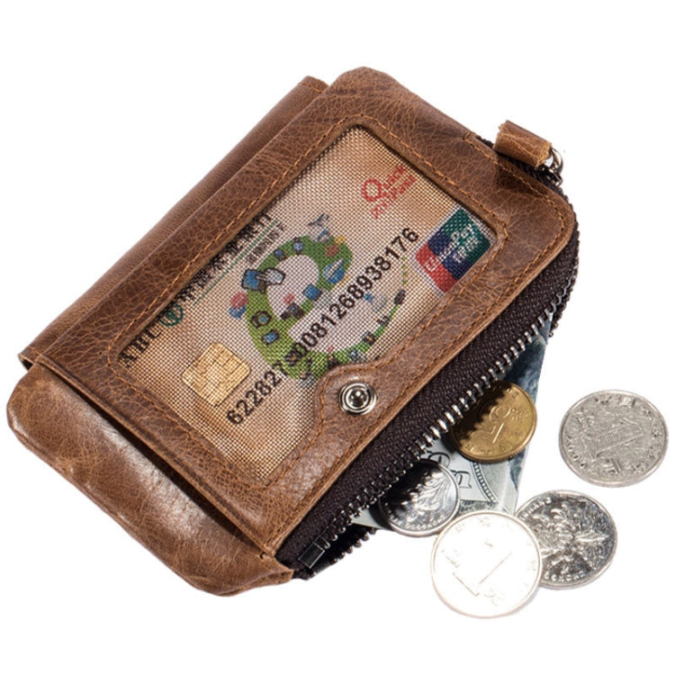 BULL CAPTAIN 01 RFID Anti-theft Multifunctional Cowhide Vertical Detachable Men Wallet(Yellow Brown)