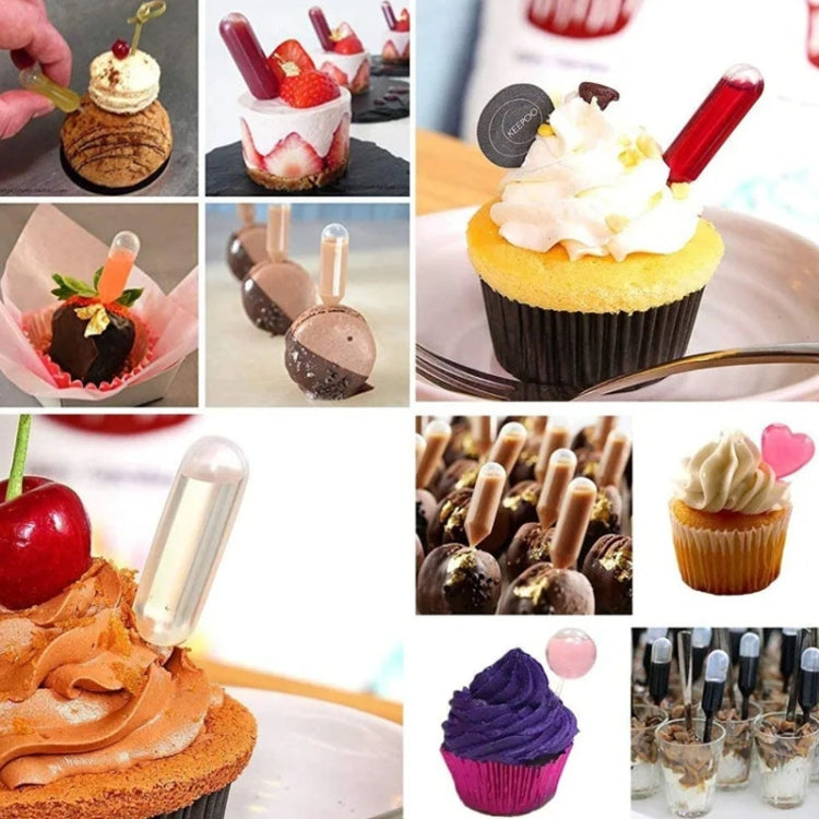 50pcs /Pack 4ml Jam Injection Baking Straw Disposable Plastic Dropper Jam Syringe, Model: Lace Shape