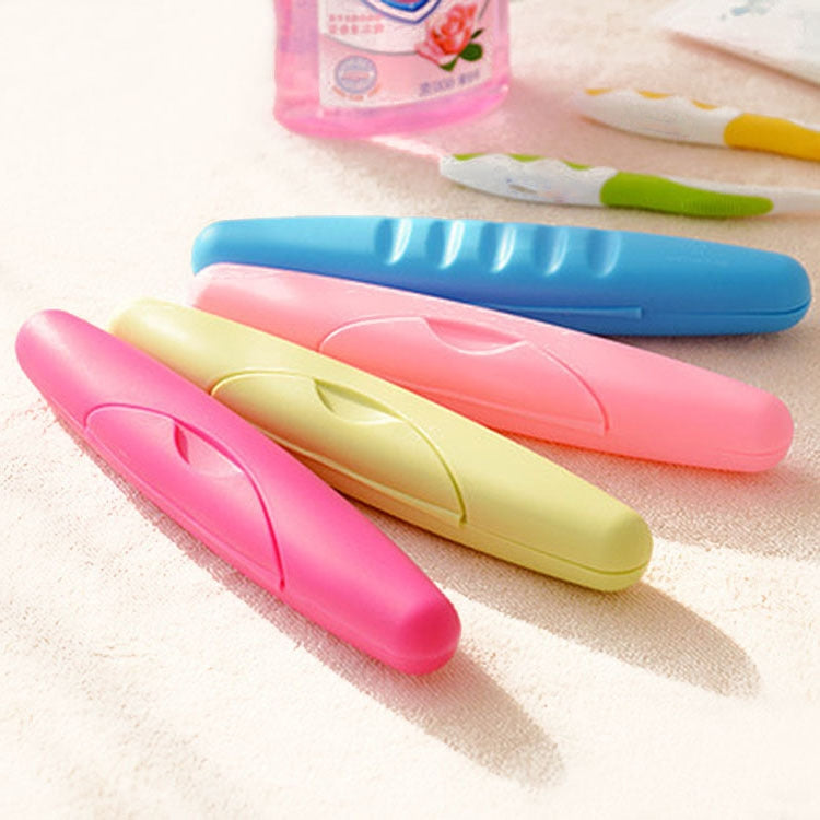 Travel Portable Wash Toothbrush Box Sealed Toothbrush Case With Lid And Lock(Rose Red)