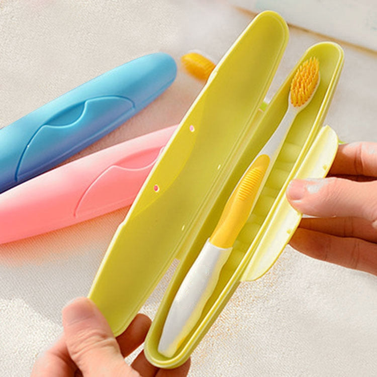 Travel Portable Wash Toothbrush Box Sealed Toothbrush Case With Lid And Lock(Rose Red)