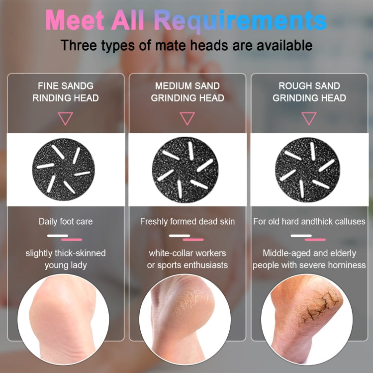 Electric Foot File Pedicure Kit Waterproof Feet Callus Remover, Spec: Matte Black