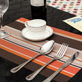 PVC Insulated Placemats Coasters Striped Cutlery Mat(Orange)