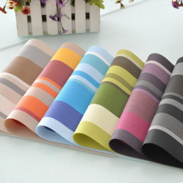 PVC Insulated Placemats Coasters Striped Cutlery Mat(Coffee)