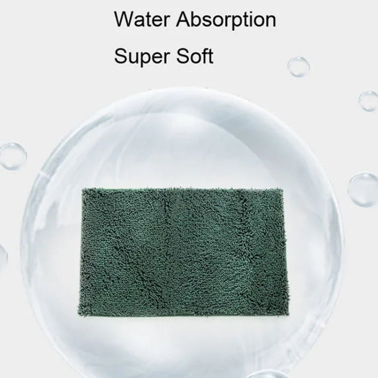 50x80cm Bedroom Doorway Fine Chenille Absorbent Floor Mat Bathtub Mat Bathroom Non-Slip Foot Mat(Fog Blue)