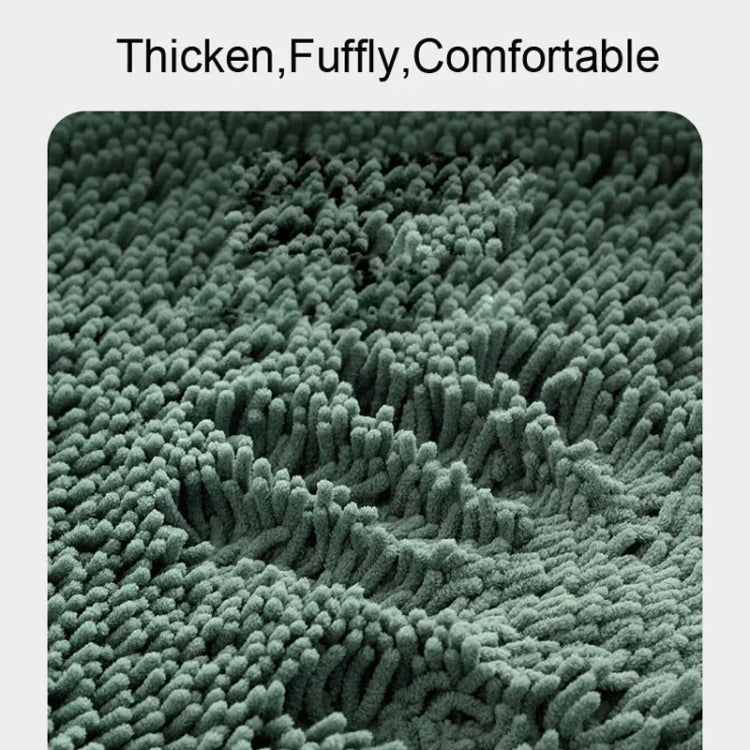 50x80cm Bedroom Doorway Fine Chenille Absorbent Floor Mat Bathtub Mat Bathroom Non-Slip Foot Mat(Deep Gray)