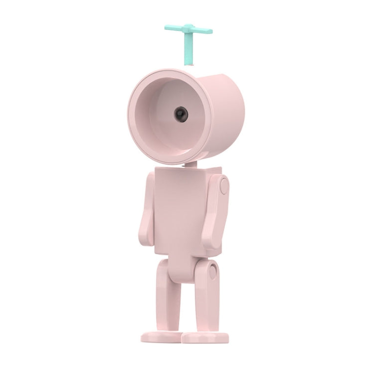 Mini Astronaut Magnetic LED Night Light Desktop Building Block Ornaments Desk Lamp, Color: Round Pink