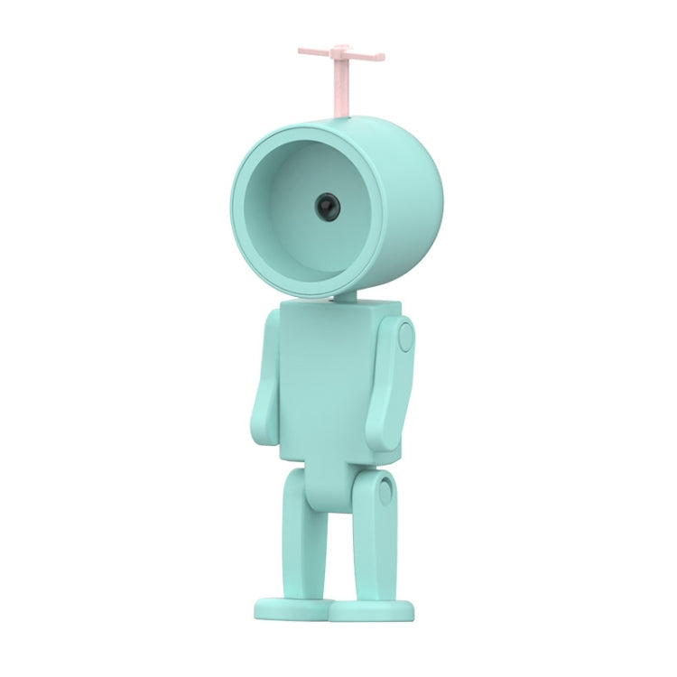 Mini Astronaut Magnetic LED Night Light Desktop Building Block Ornaments Desk Lamp, Color: Round Blue