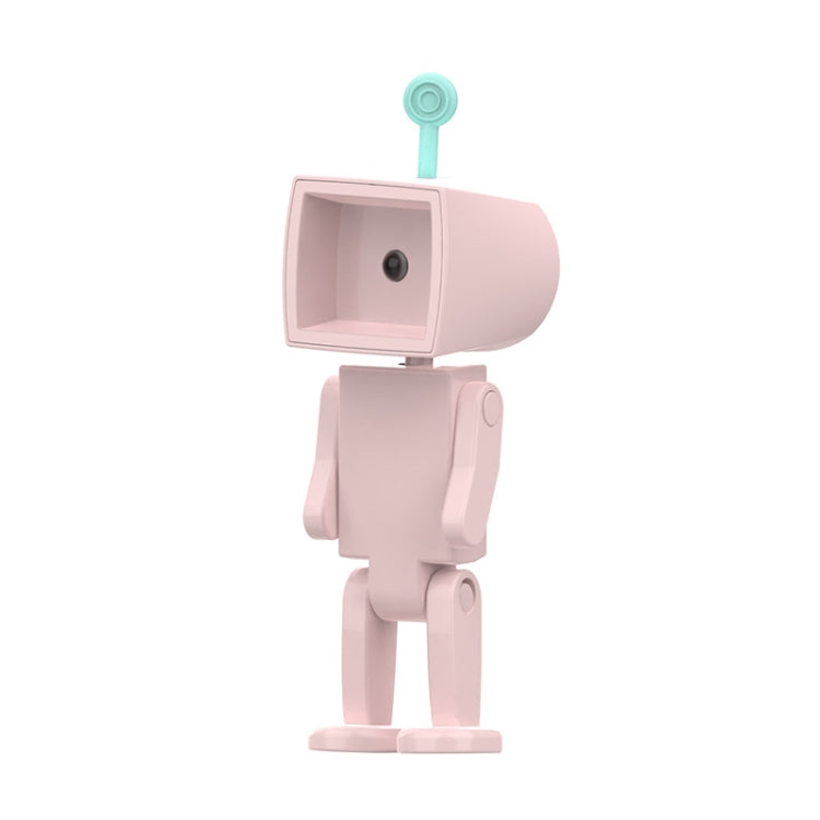 Mini Astronaut Magnetic LED Night Light Desktop Building Block Ornaments Desk Lamp, Color: Square Pink