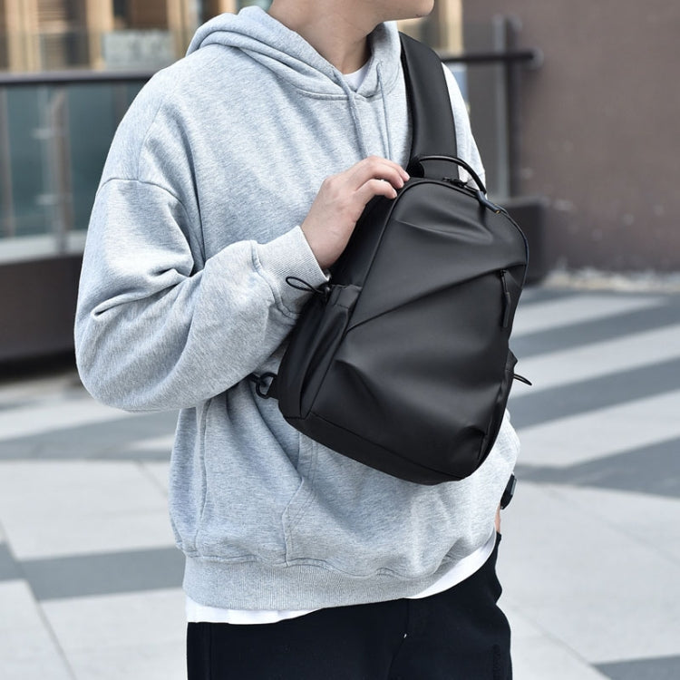 WEIXIER 2122 Casual Single-Shoulder Crossbody Chest Bag Large Capacity Waterproof Motorcycle Bag(Black)