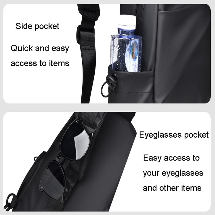WEIXIER 2122 Casual Single-Shoulder Crossbody Chest Bag Large Capacity Waterproof Motorcycle Bag(Black)