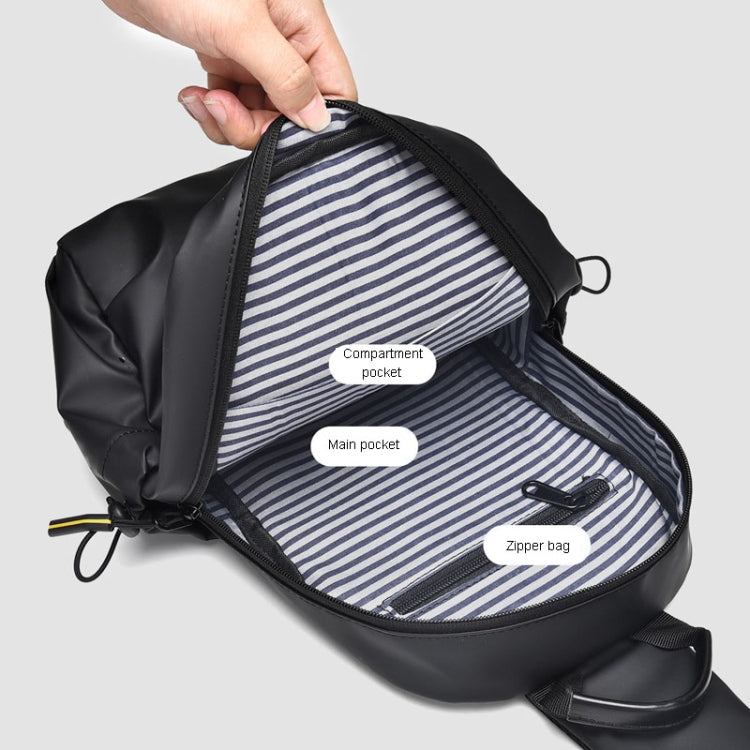 WEIXIER 2122 Casual Single-Shoulder Crossbody Chest Bag Large Capacity Waterproof Motorcycle Bag(Black)