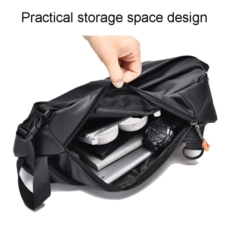 WEIXIER 6013 Casual Single-Shoulder Crossbody Packs Multifunctional Motorcycle Sports Chest Bag(Black)