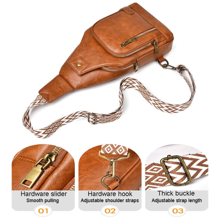 WEIXIER X326 Single Shoulder Crossbody Chest Bag Multifunctional Motorcycle Sports Backpack(Light Brown)