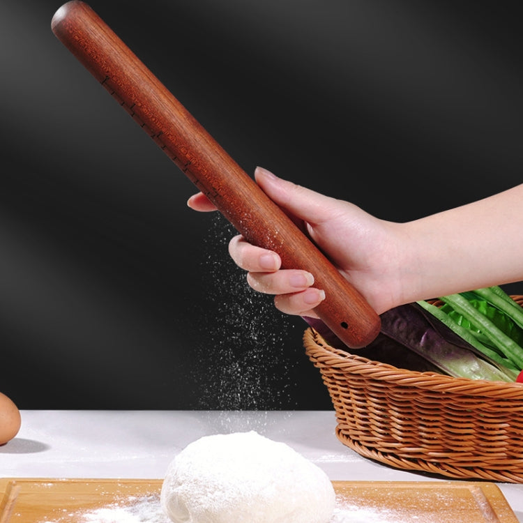 40x3.6cm Home Wooden Rolling Pin Nonstick Red Sandalwood Rolling Stick