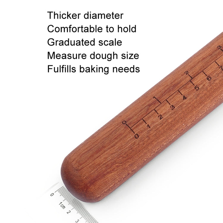 25x3cm Home Wooden Rolling Pin Nonstick Red Sandalwood Rolling Stick