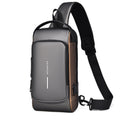 WEIXIER X314 Waterproof Sports Crossbody Backpack USB Charging Large Capacity Single Shoulder Bags(Gray Gold)