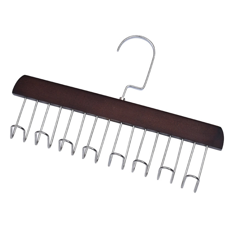 Wooden Sling Hanger Lingerie Vest Tie Organizer Household Wave Drying Racks(Dark Color)