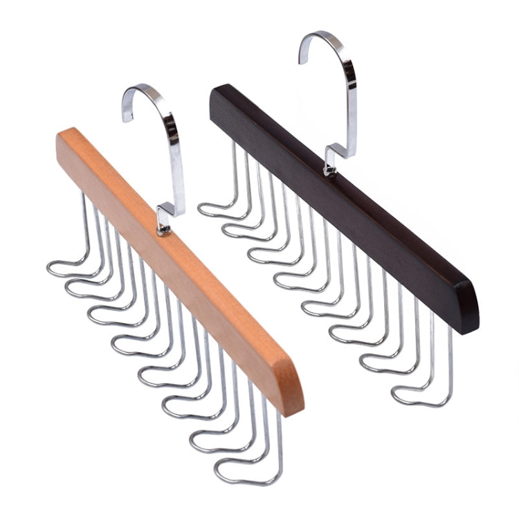 Wooden Sling Hanger Lingerie Vest Tie Organizer Household Wave Drying Racks(Dark Color)