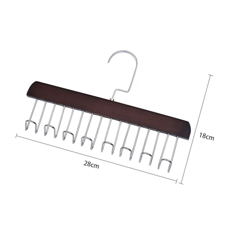 Wooden Sling Hanger Lingerie Vest Tie Organizer Household Wave Drying Racks(Dark Color)