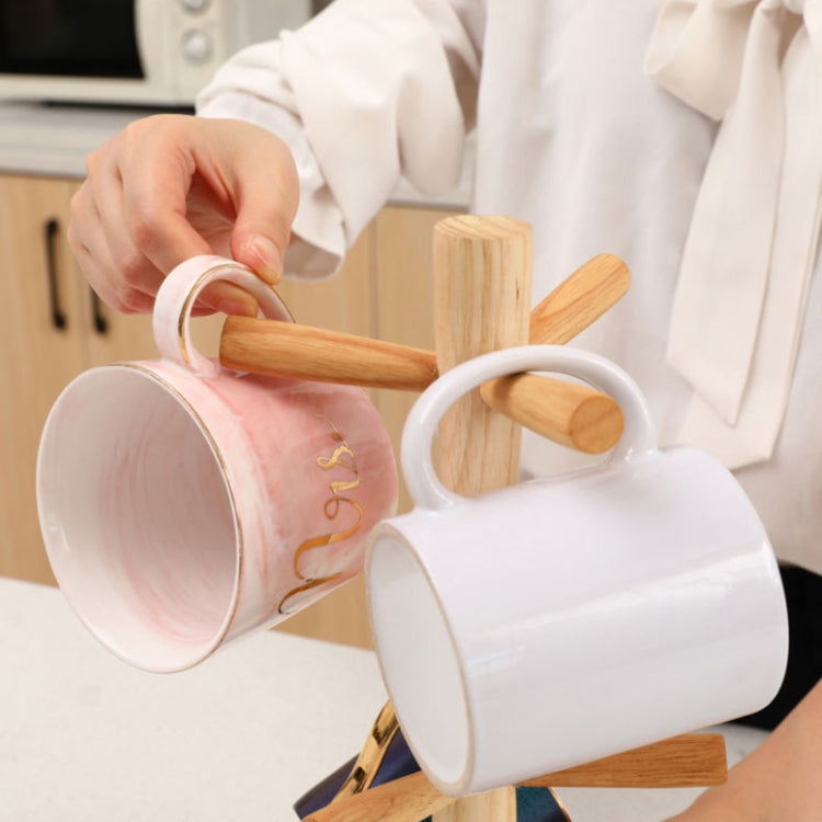 Small Rubber Wood Drawing Cup Frame Home Coffee Tea Cup Frame Drain Storage Shelf