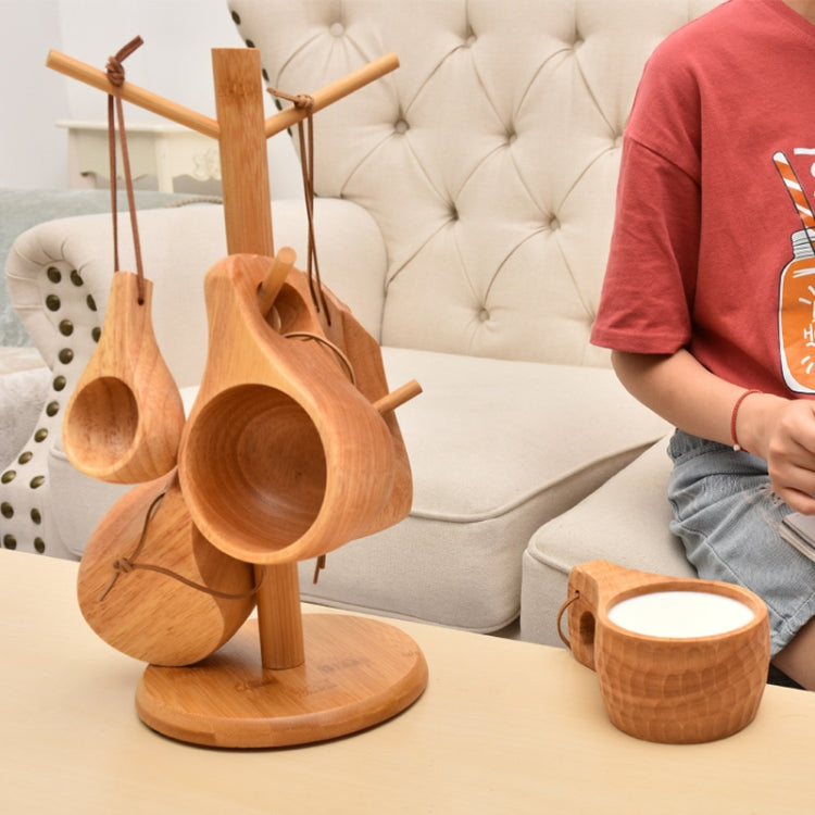 Large Rubber Wood Drawing Cup Frame Home Coffee Tea Cup Frame Drain Storage Shelf