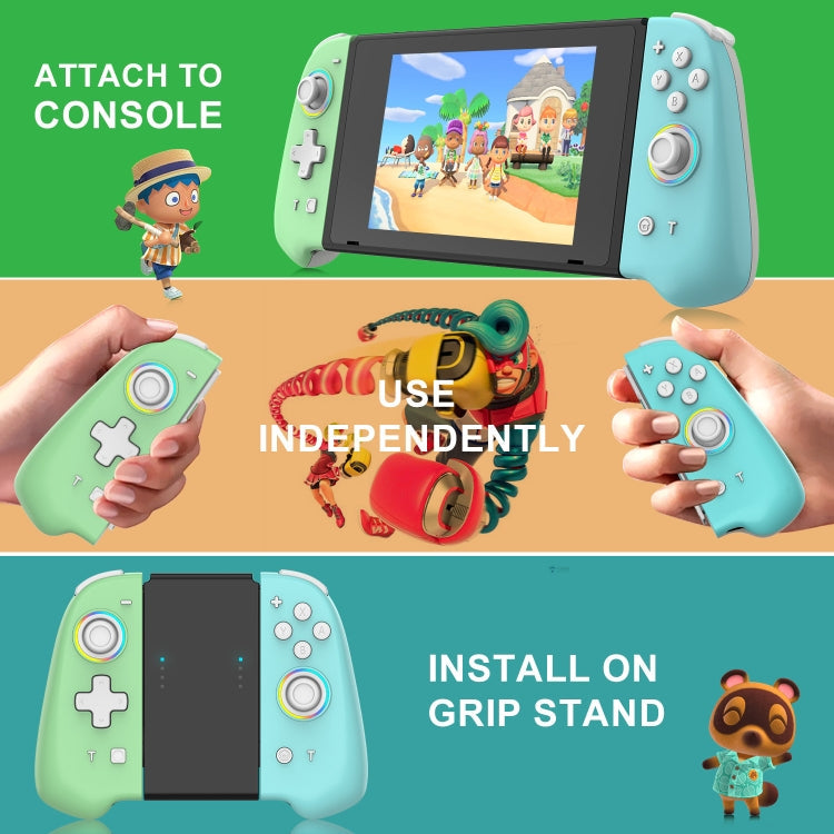For Switch Joycon With Colorful Light Left And Right Handle(White Button)