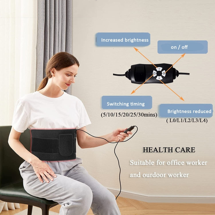 120 LEDs Red Light + Infrared Light Therapy Belt For Back Shoulder Waist Pain Relief US Plug