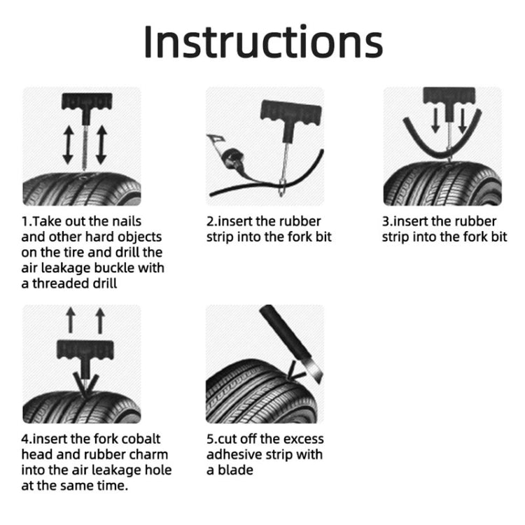 7pcs-1 Automotive Vacuum Tire Repair Tool Car Tire Patching Instrument Set