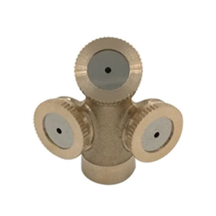 4 Points Inner Thread Copper Three Hole Agricultural Sprayer Horticulture Seedling Irrigation Dust Removal Cooling Fogging Nozzle