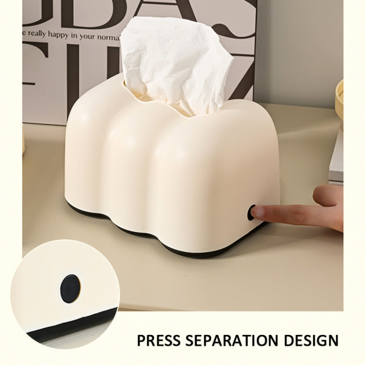 Cloud Tissue Box Tabletop Cream Style Wall Hanging Plastic Napkins Holder(White)