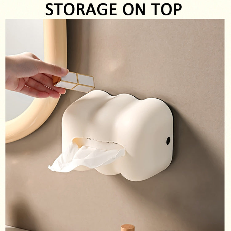 Cloud Tissue Box Tabletop Cream Style Wall Hanging Plastic Napkins Holder(White)