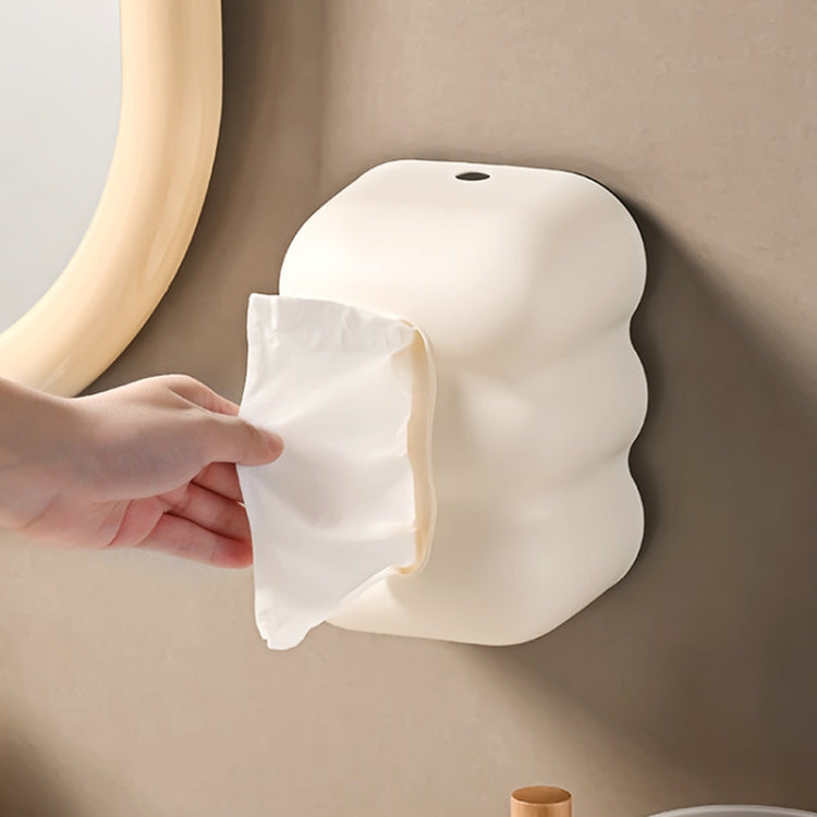 Cloud Tissue Box Tabletop Cream Style Wall Hanging Plastic Napkins Holder(White)
