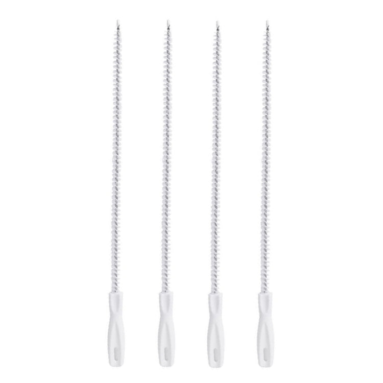 4pcs Pipe Brush Household Hair Cleaning Anti-Blockage Cleaning Rod Multi-Function Drainage Tools(White)