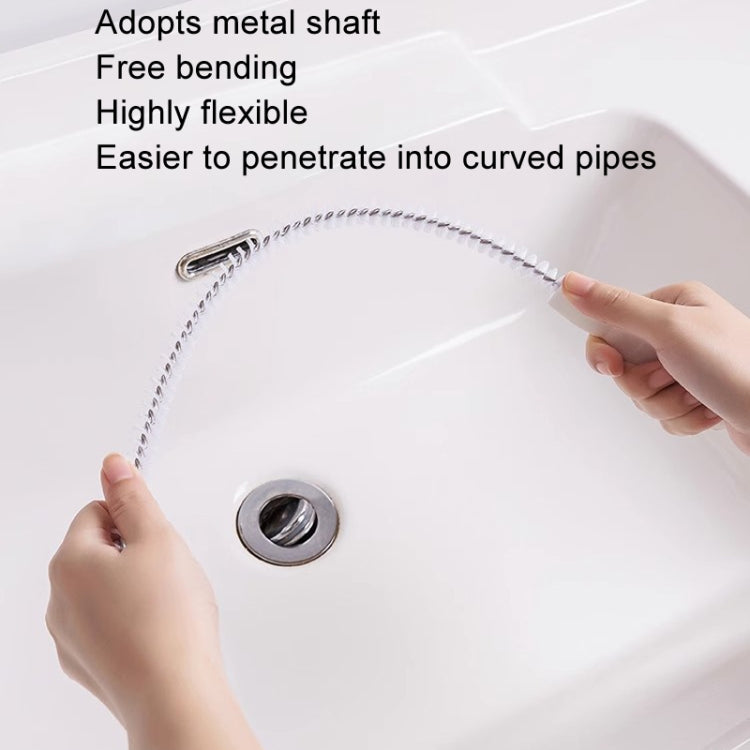 4pcs Pipe Brush Household Hair Cleaning Anti-Blockage Cleaning Rod Multi-Function Drainage Tools(White)